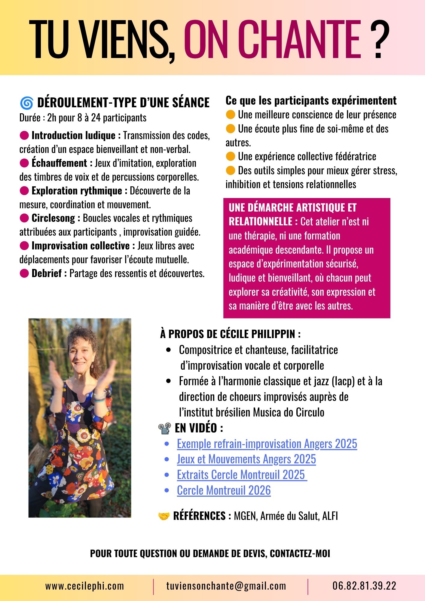 Atelier decouverte C'est bon pour le moral !